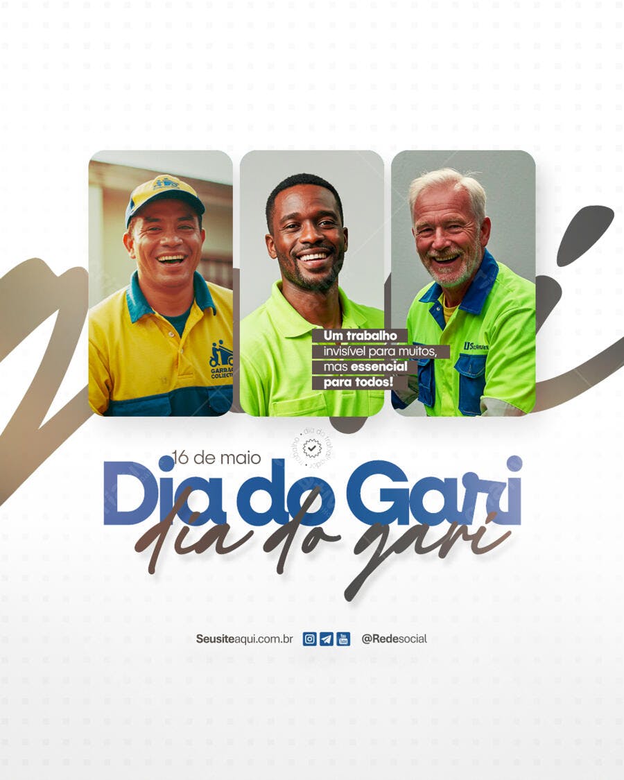 Flyer Dia do Gari PSD Editável