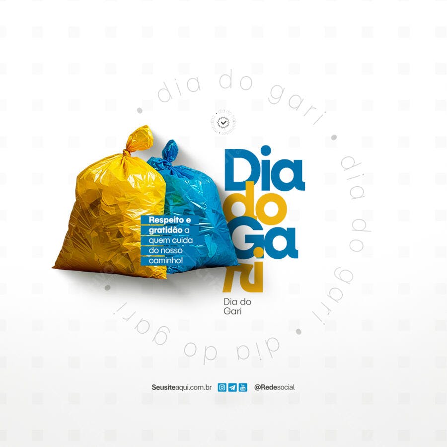 Post para o Dia do Gari PSD Editável