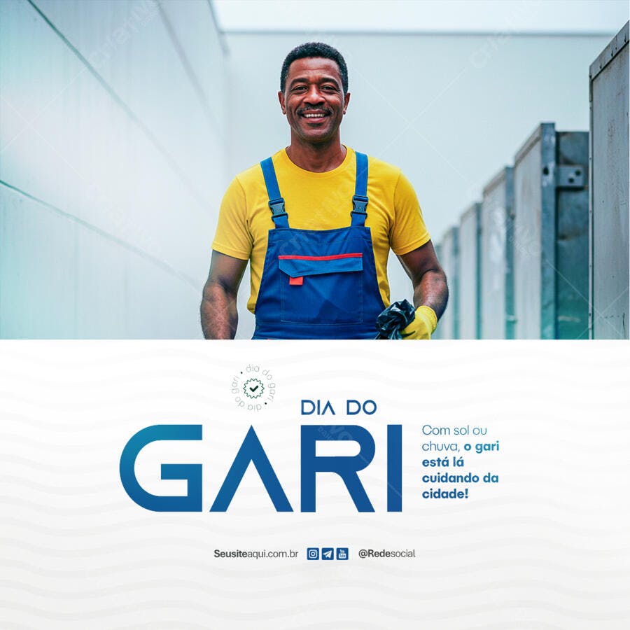 Post para o Dia do Gari PSD Editável