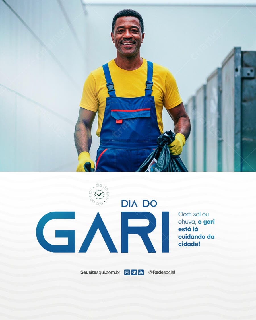 Flyer Dia do Gari PSD Editável