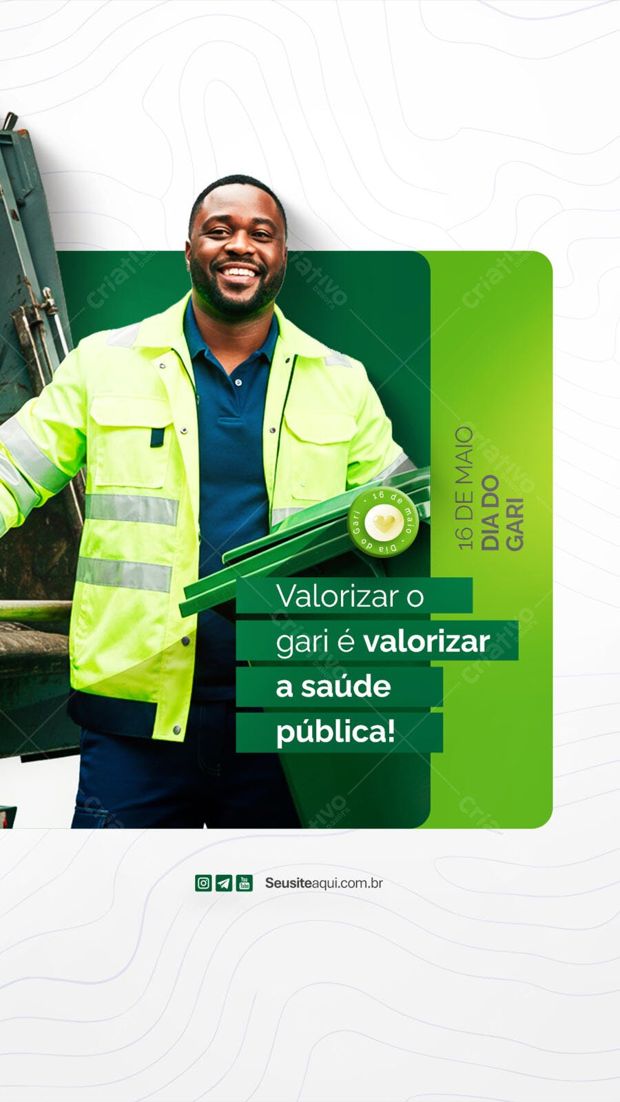 Post para o Dia do Gari PSD Editável