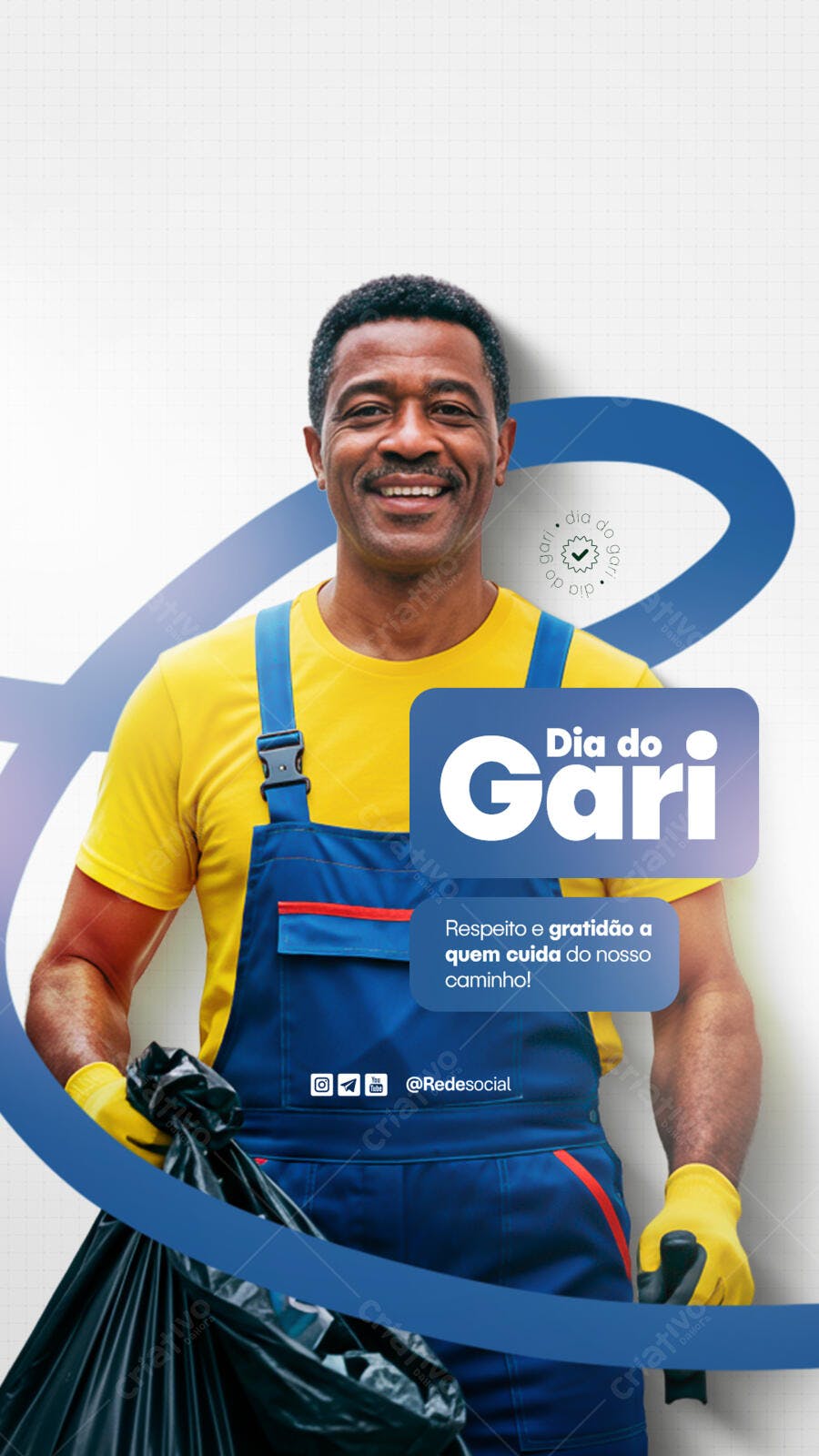 Post para o Dia do Gari PSD Editável