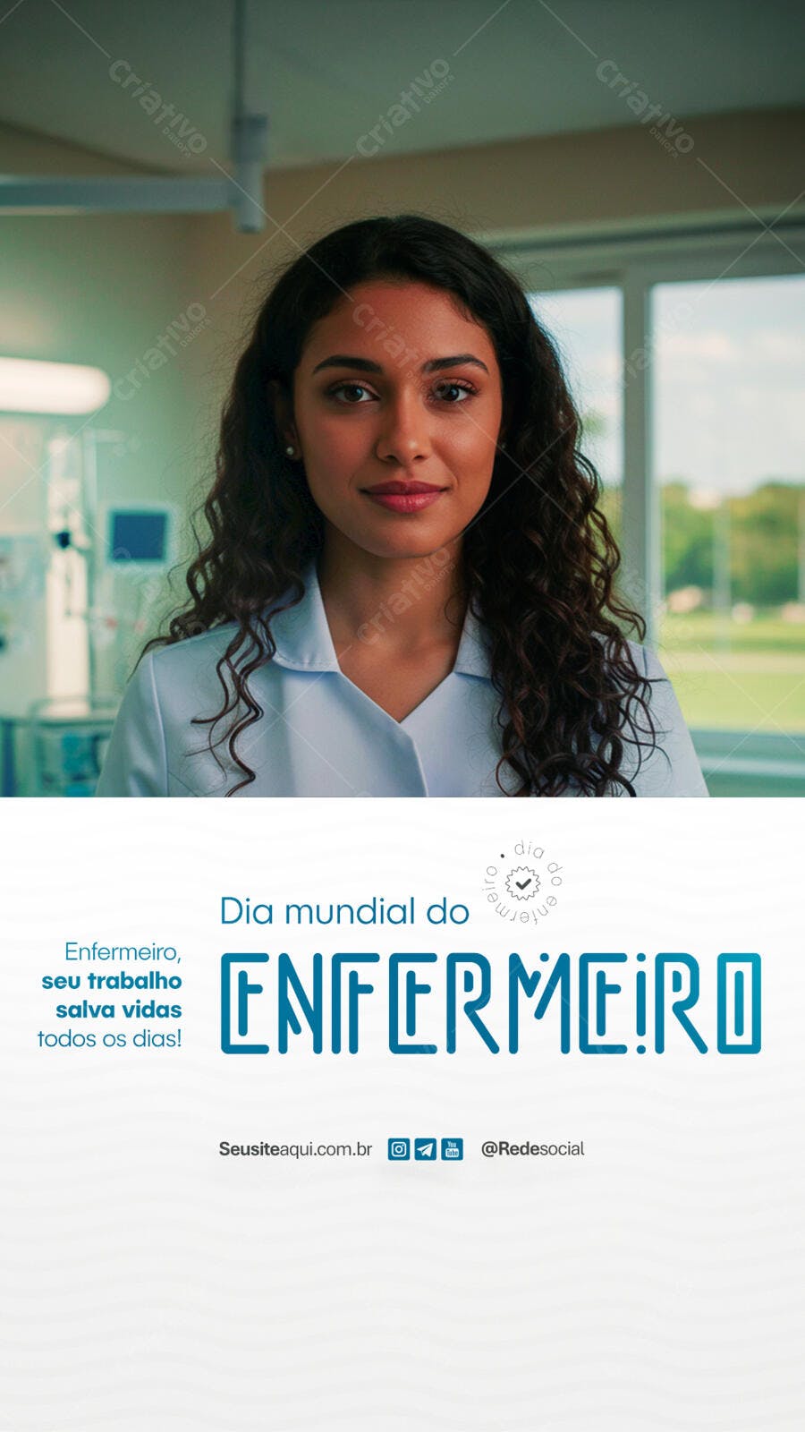 Flyer Dia Mundial do Enfermeiro PSD Editável