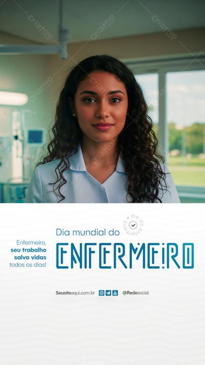 Dia Mundial do Enfermeiro - 12 de maio Social Media PSD Editável (2)