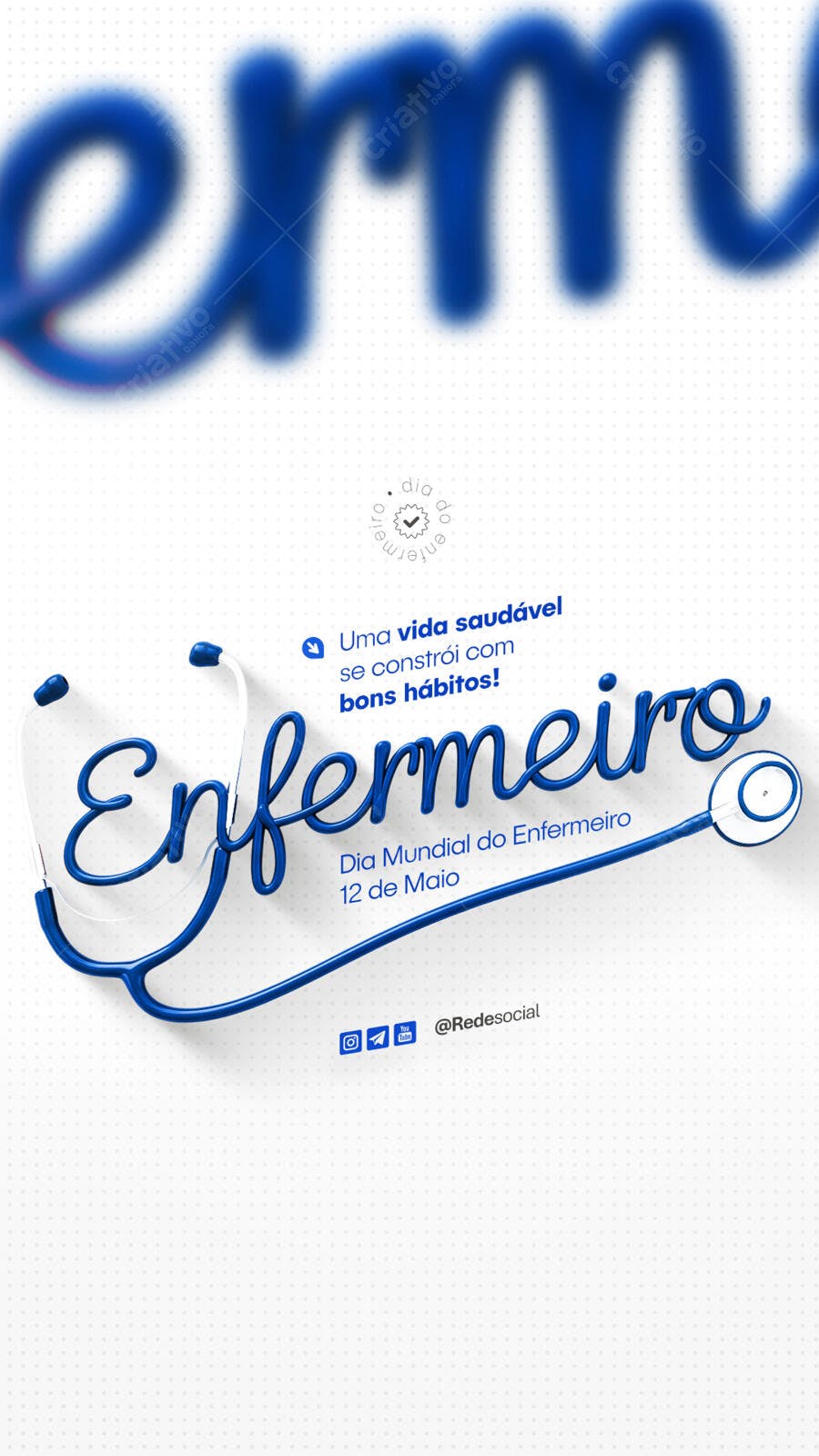 Post para Dia Mundial do Enfermeiro 12 de Maio PSD Editável
