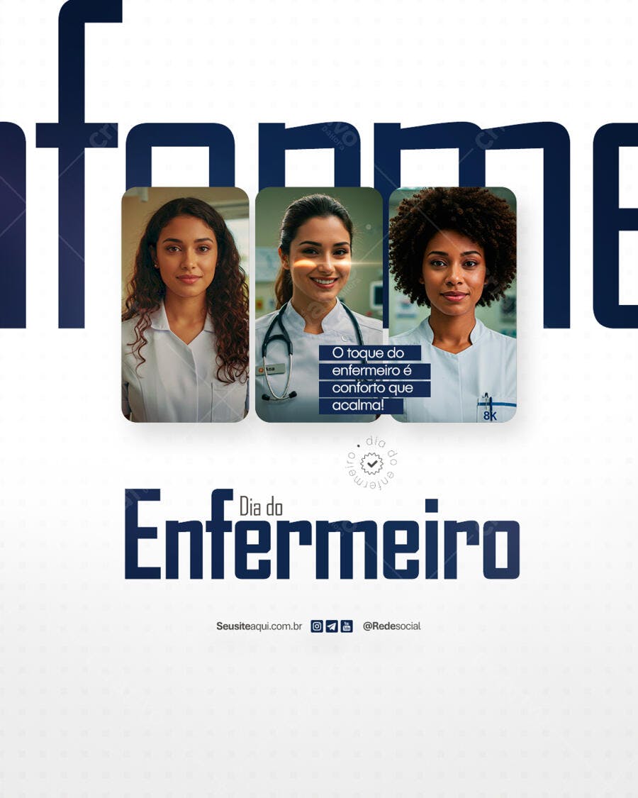 Post para o Dia do Enfermeiro PSD Editável