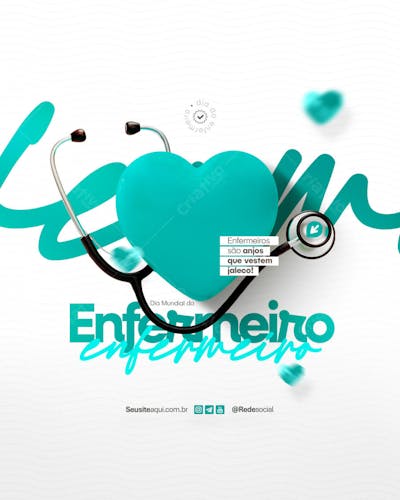 Dia Mundial do Enfermeiro - 12 de maio Social Media PSD Editável (10)