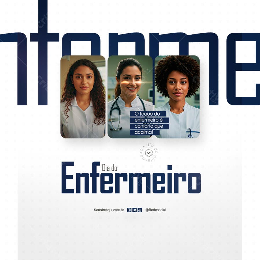 Post para o Dia do Enfermeiro PSD Editável