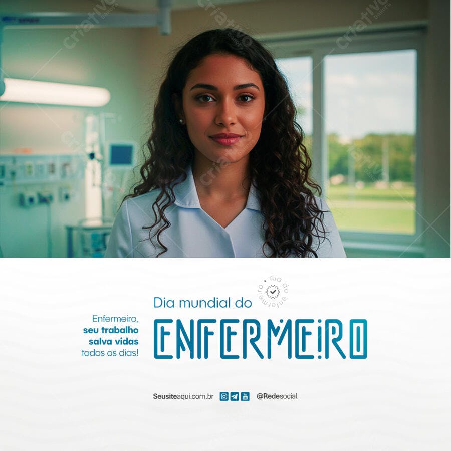 Post para Dia Mundial do Enfermeiro PSD Editável