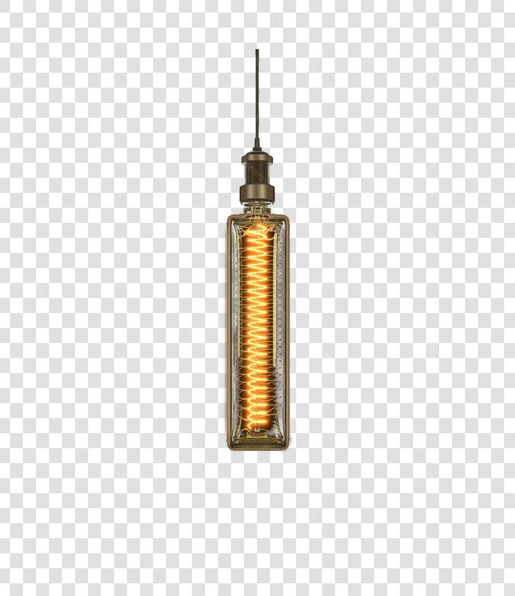 Luminária pendente vintage estilo Edison PNG com fundo transparente