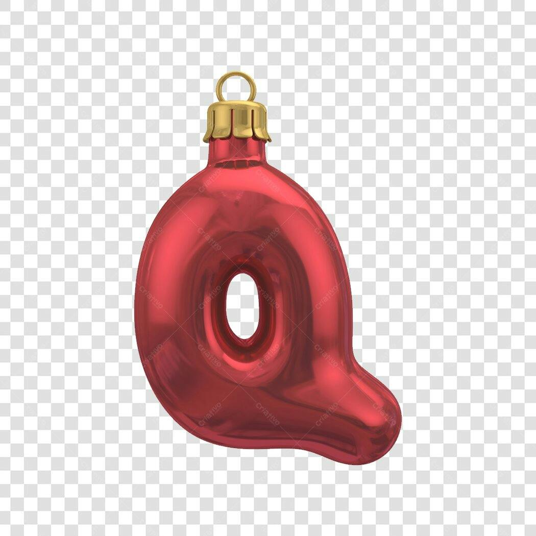 Decoração Natal Letra Q Vermelha PNG com fundo transparente