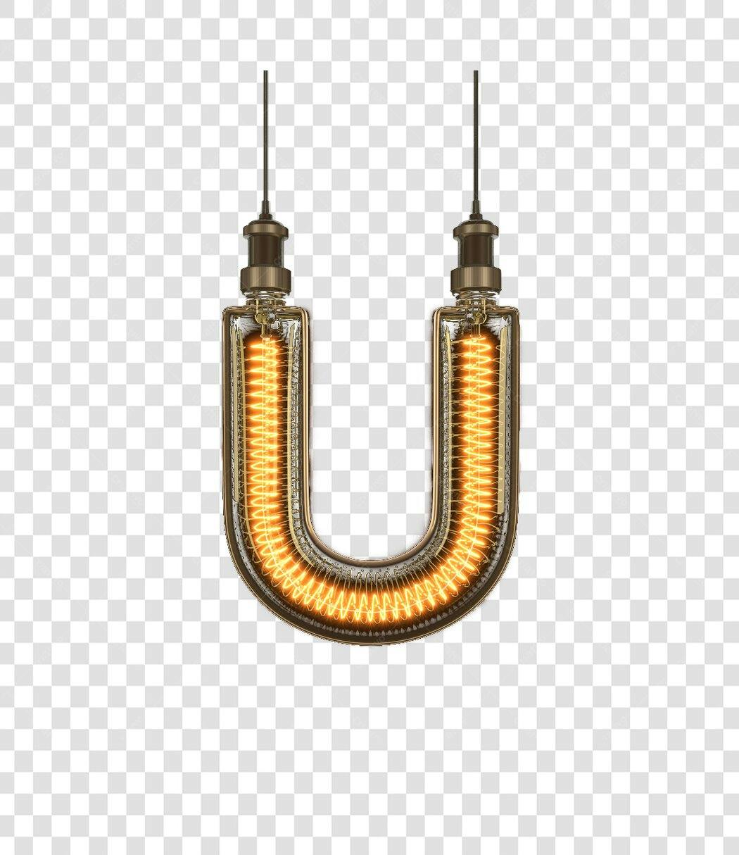 Logo Letra U Lâmpada Vintage PNG com fundo transparente