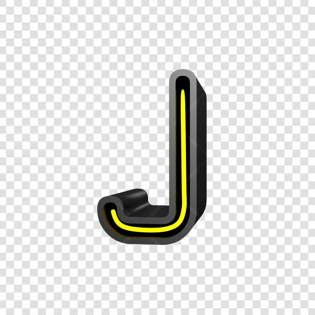 Logo Inicial J Preta e Amarela PNG com fundo transparente
