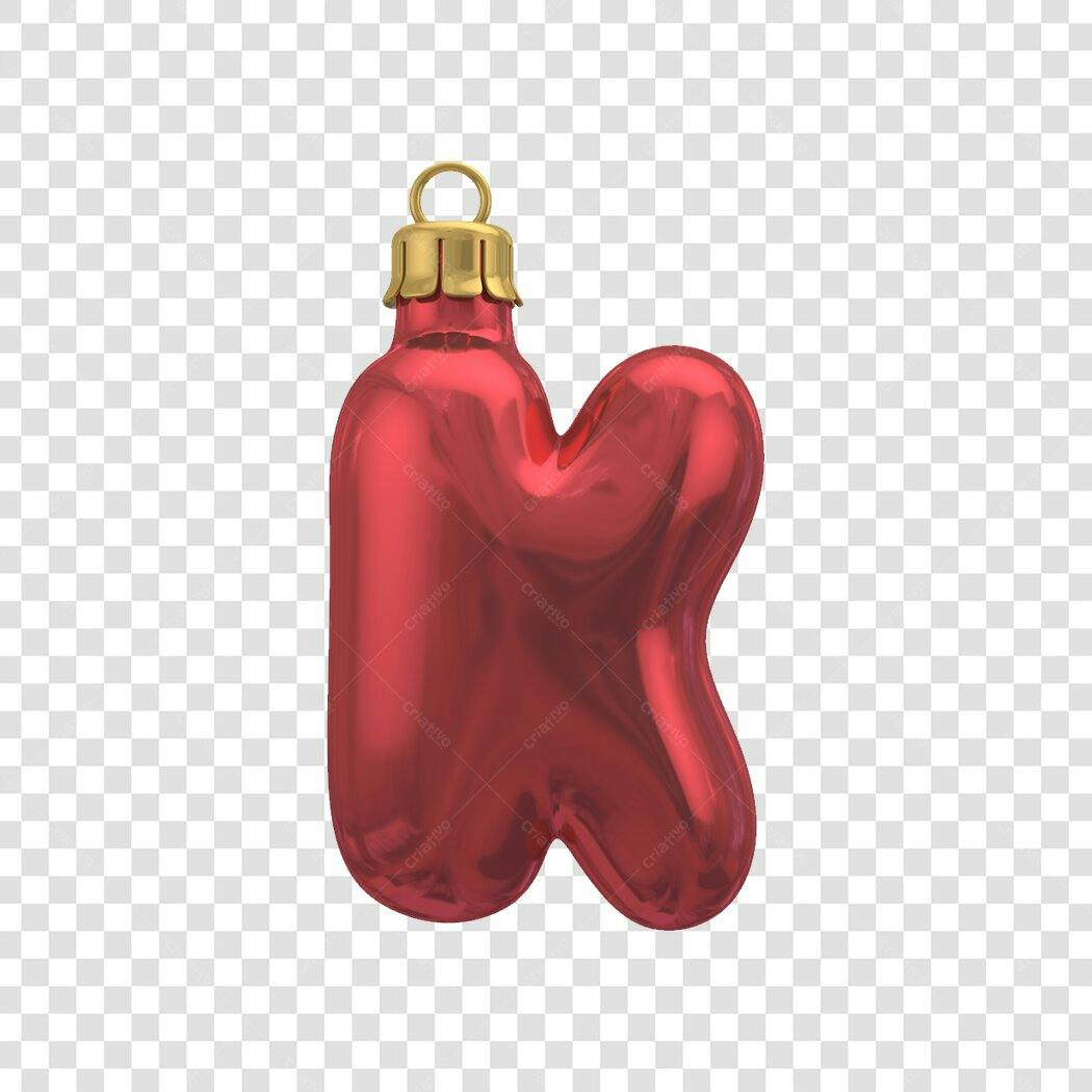 Letra K Natal Vermelha PNG com fundo transparente