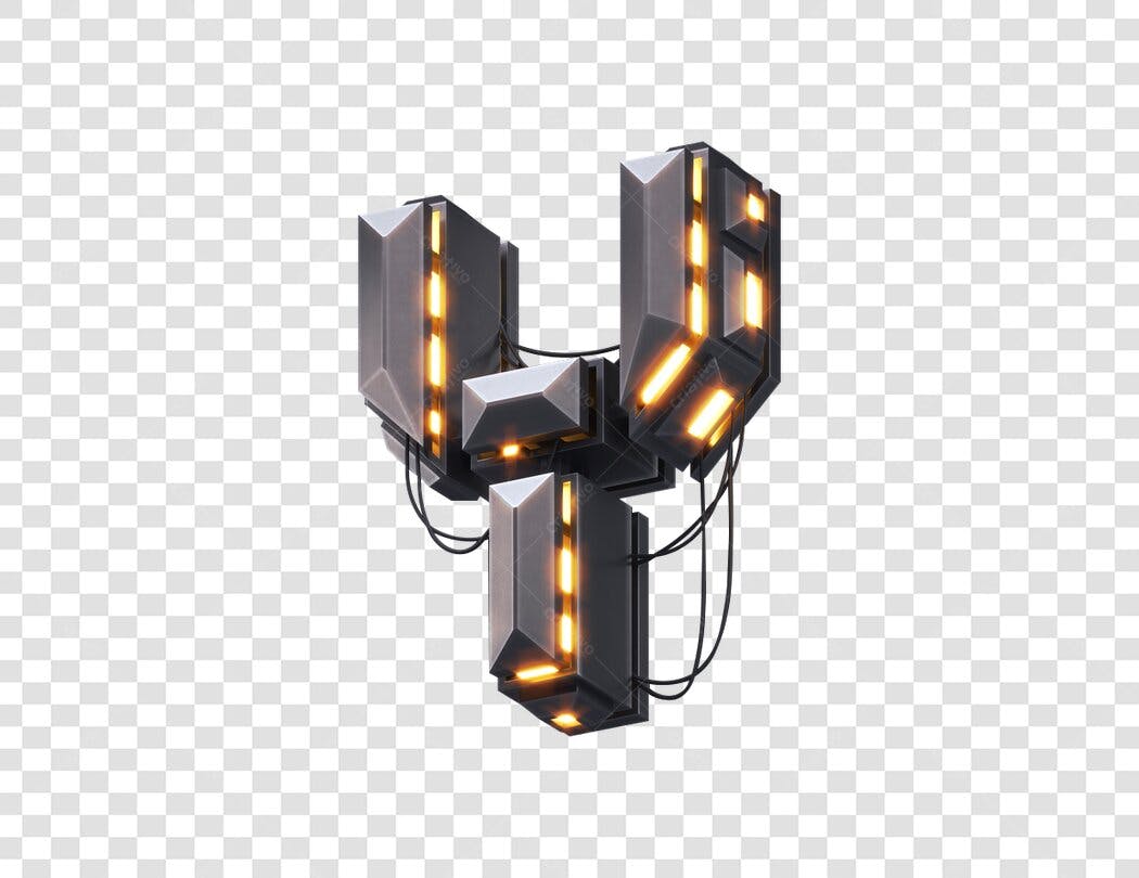 Letra Y futurista 3D PNG com fundo transparente