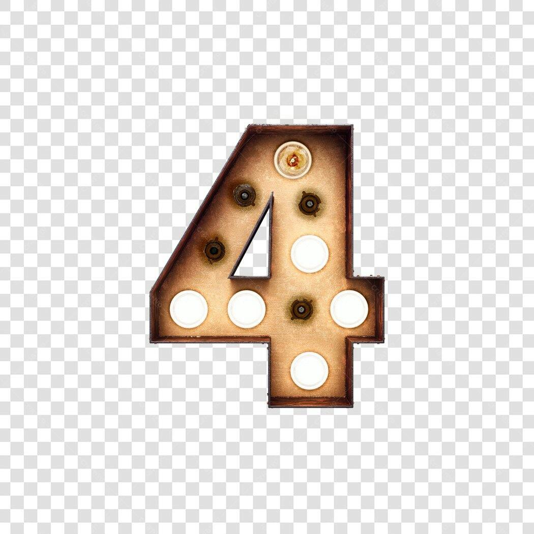 Elemento decorativo Número 4 PNG com fundo transparente