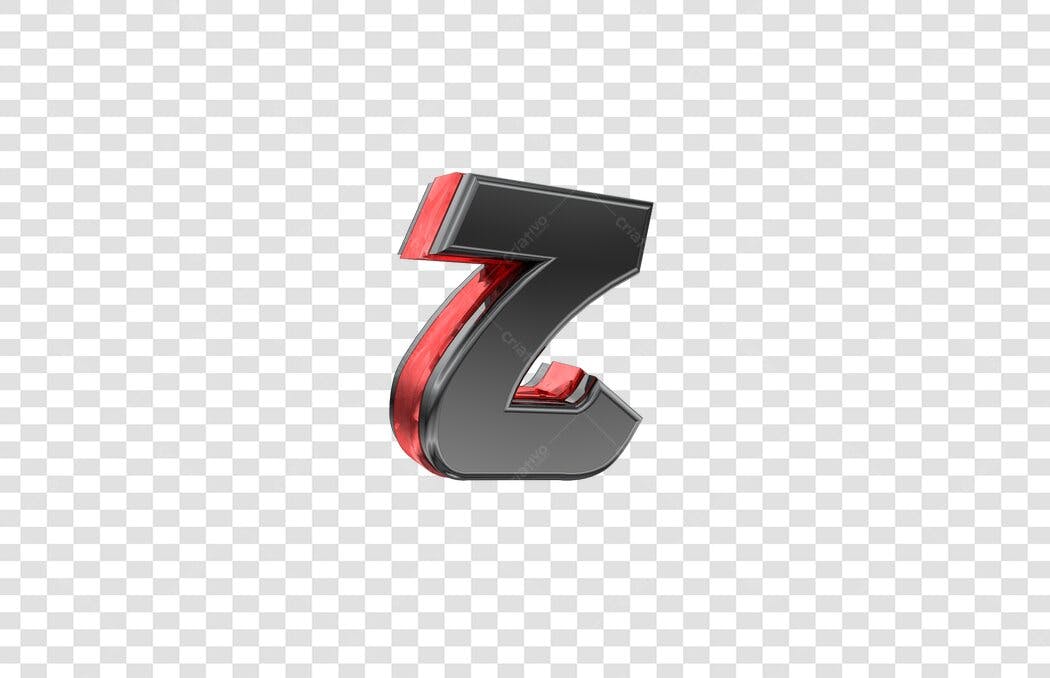 Logo da letra Z em 3D com efeito cromado PNG com fundo transparente