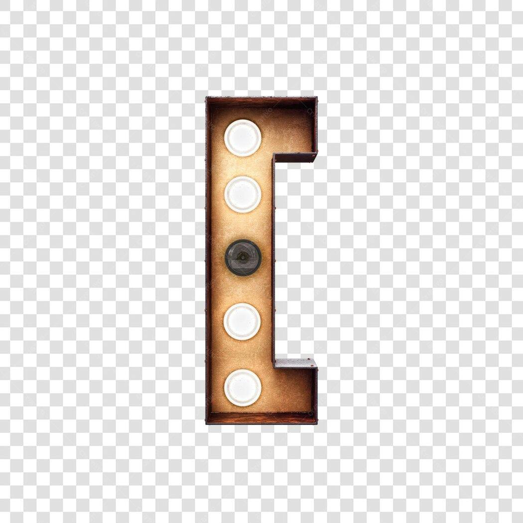 Letra L luminosa vintage para banner PNG com fundo transparente
