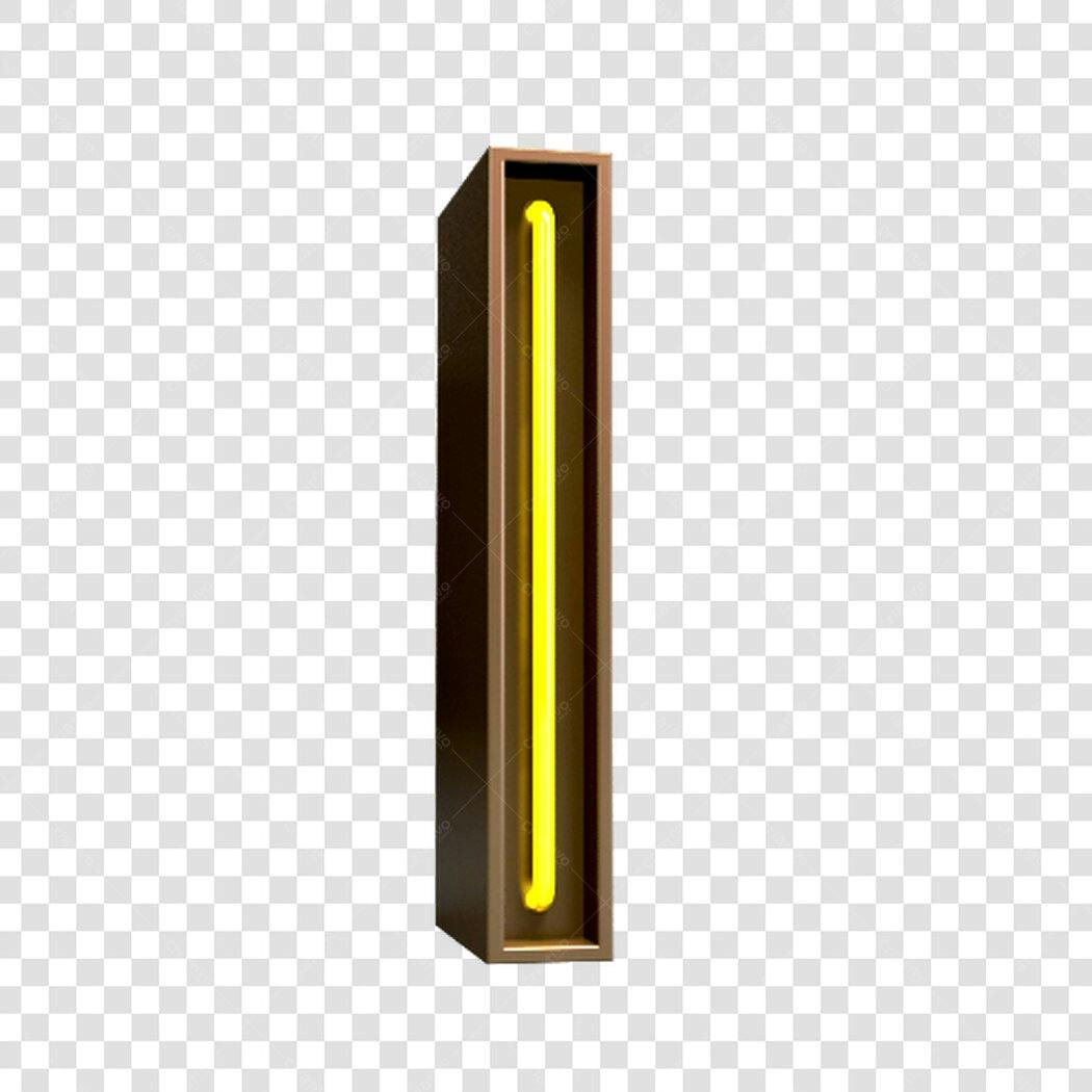 Logo PNG com fundo transparente Letra I Neon Marrom e Amarelo