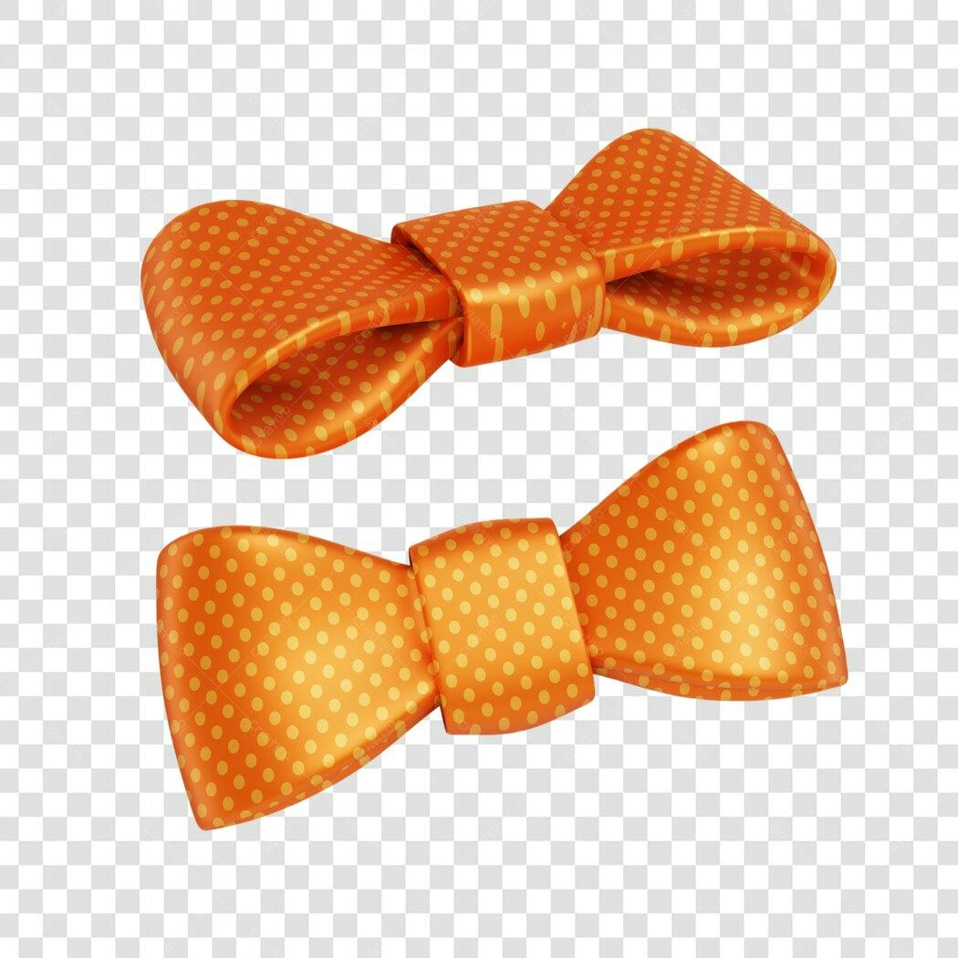 PNG Laço com Bolinhas Laranja para Decoração