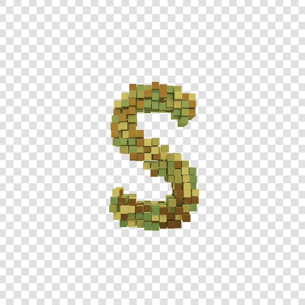 Logo da letra S em blocos 3D PNG com fundo transparente