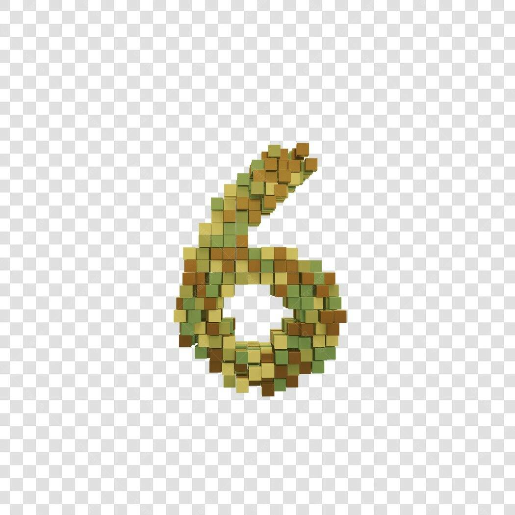 Número 6 mosaico militar PNG com fundo transparente