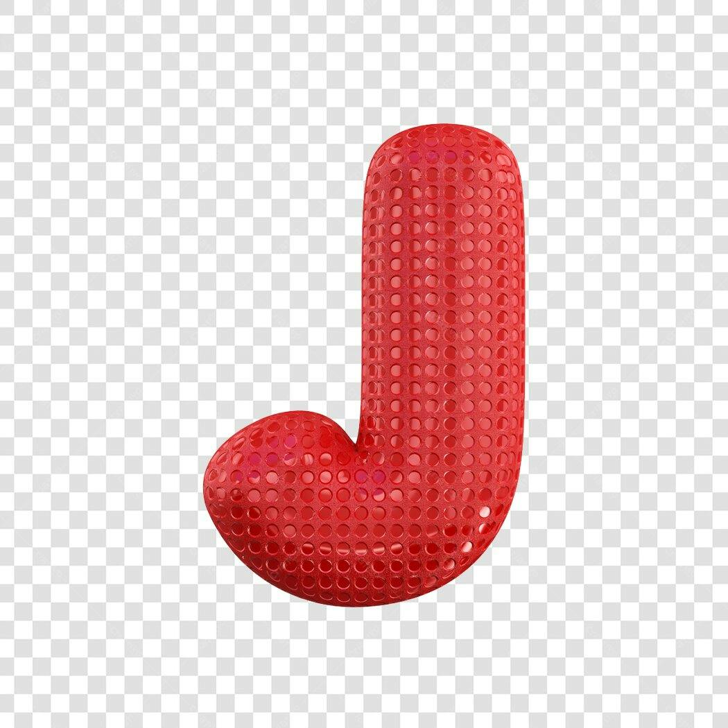 Logo vermelha letra J PNG com fundo transparente