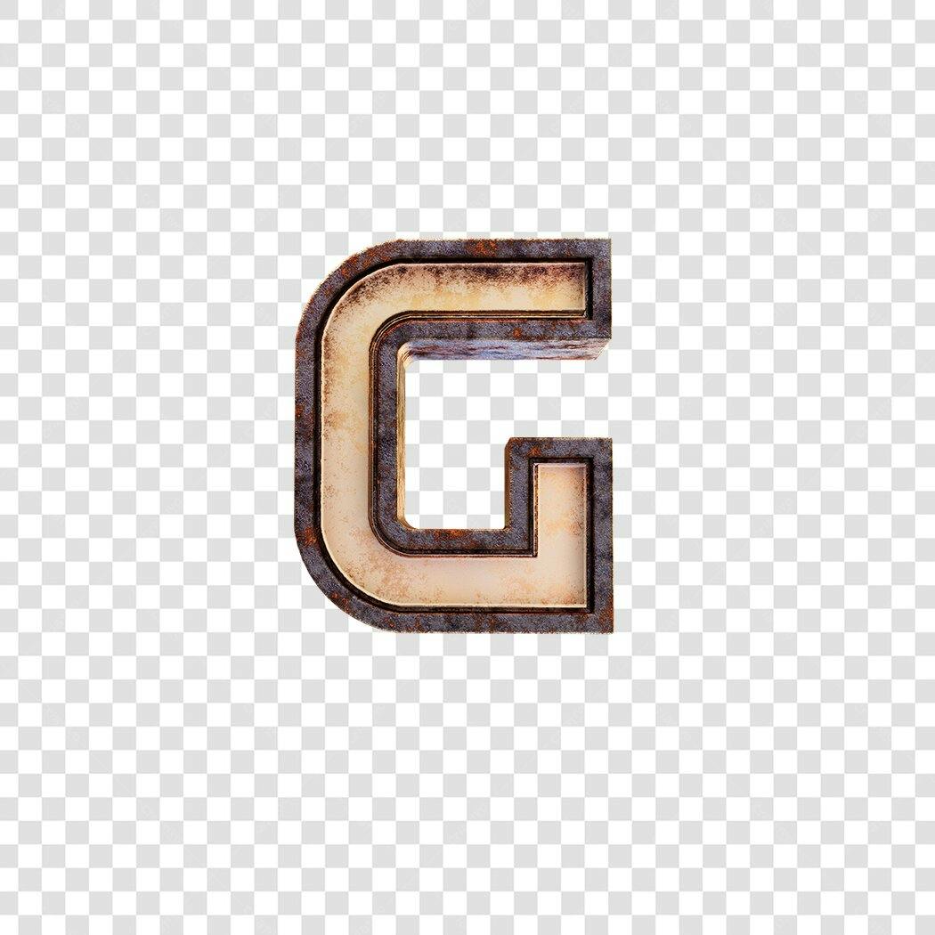 Logo PNG com fundo transparente Letra G estilo industrial