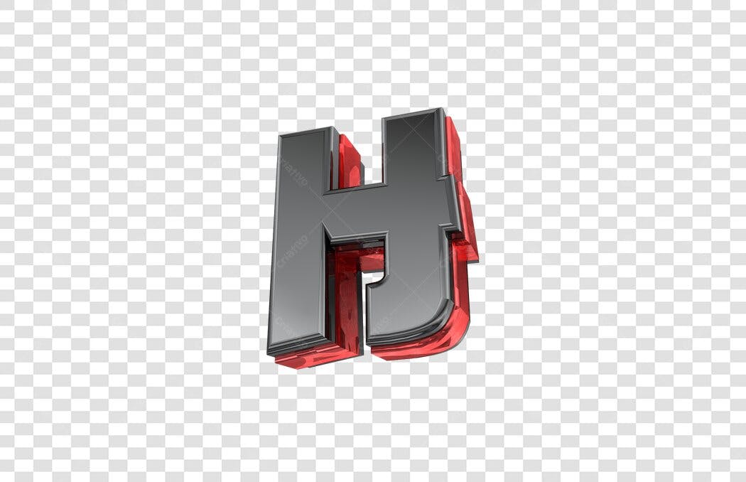 Logo da letra H 3D moderna PNG com fundo transparente