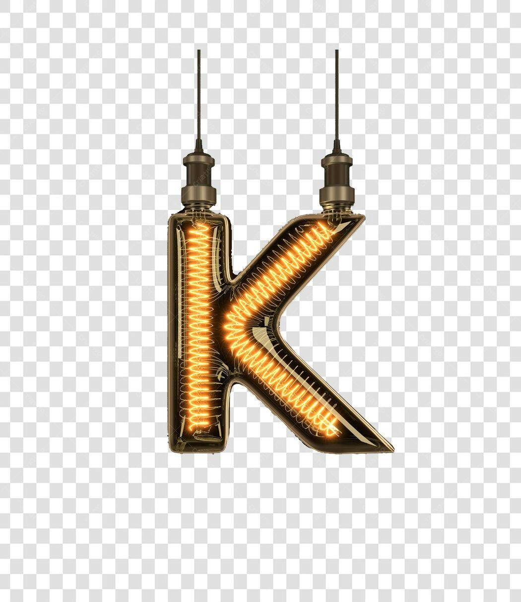 Logo Letra K Lâmpada Edison Vintage PNG com fundo transparente