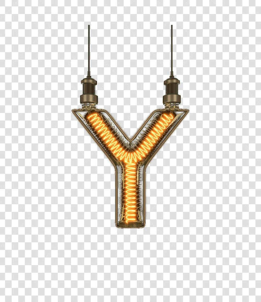 Logo Letra Y Lâmpada Vintage PNG com fundo transparente
