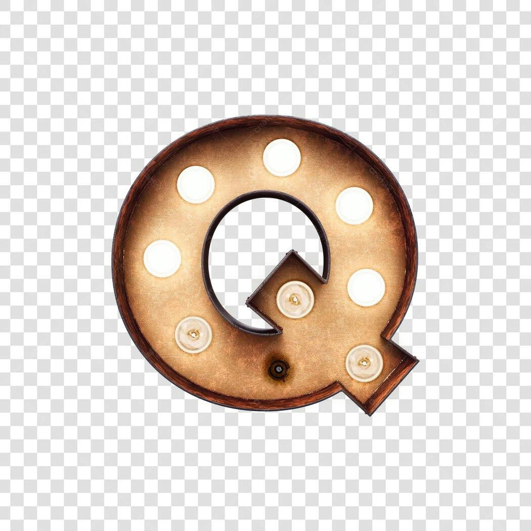 Letra Q Vintage Iluminada PNG com fundo transparente