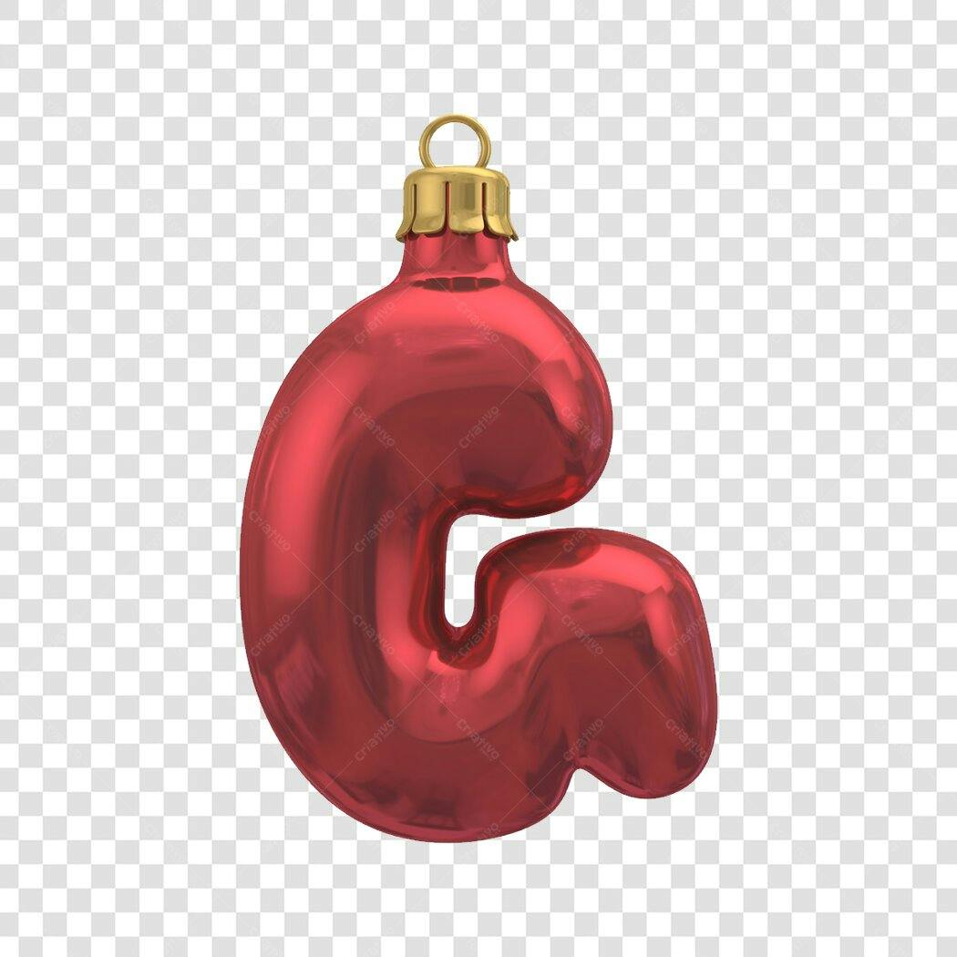 Alfabeto Natalino Letra G Vermelha PNG com fundo transparente