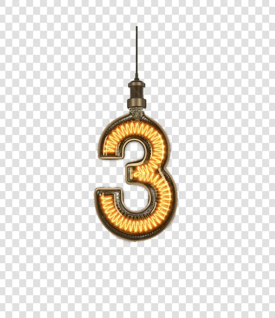 Elemento decorativo Número 3 PNG com fundo transparente