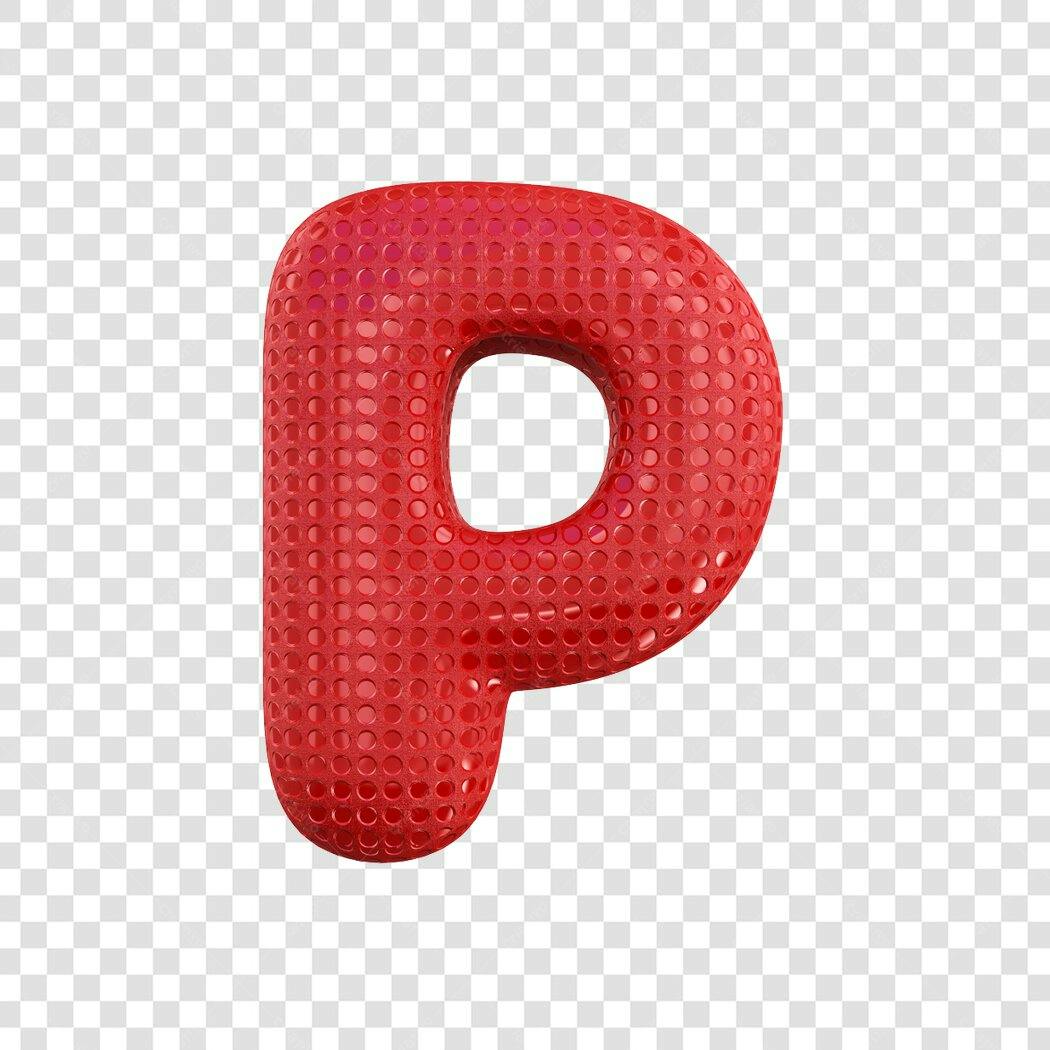Logo letra P vermelha PNG com fundo transparente