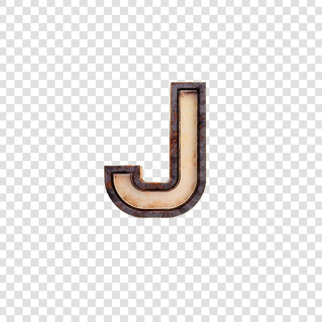 Letra J em estilo industrial PNG com fundo transparente