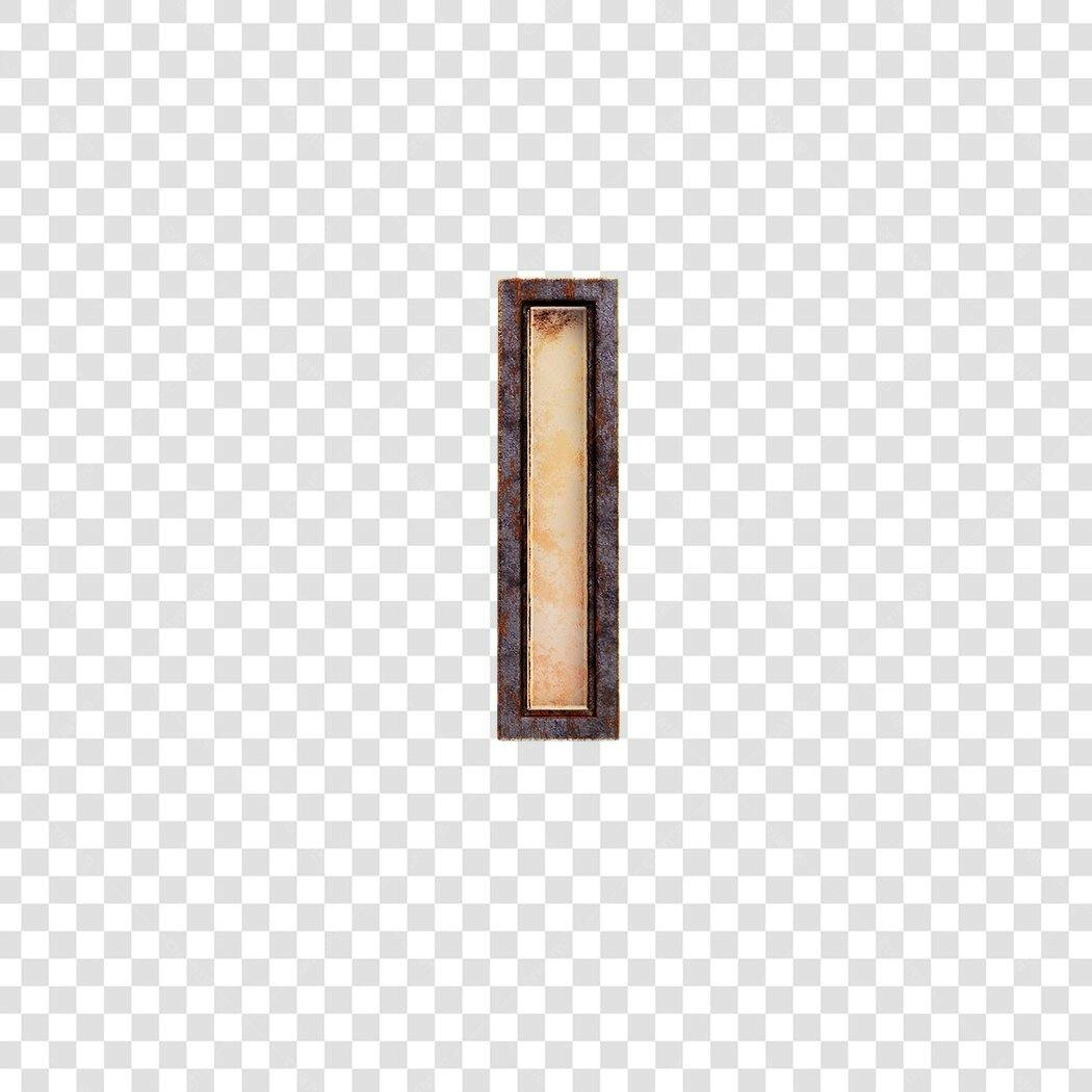 Letra I enferrujada para design PNG com fundo transparente