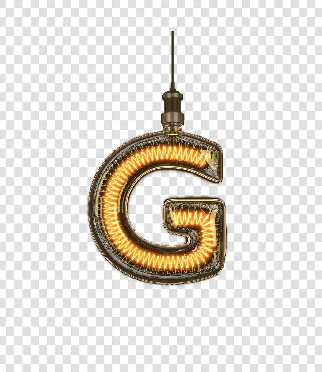 Letter G Vintage Lightbulb PNG com fundo transparente