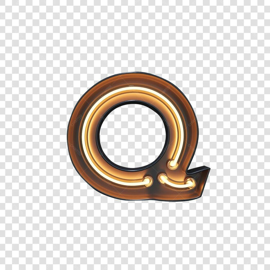 Logo Neon Letra Q PNG com fundo transparente