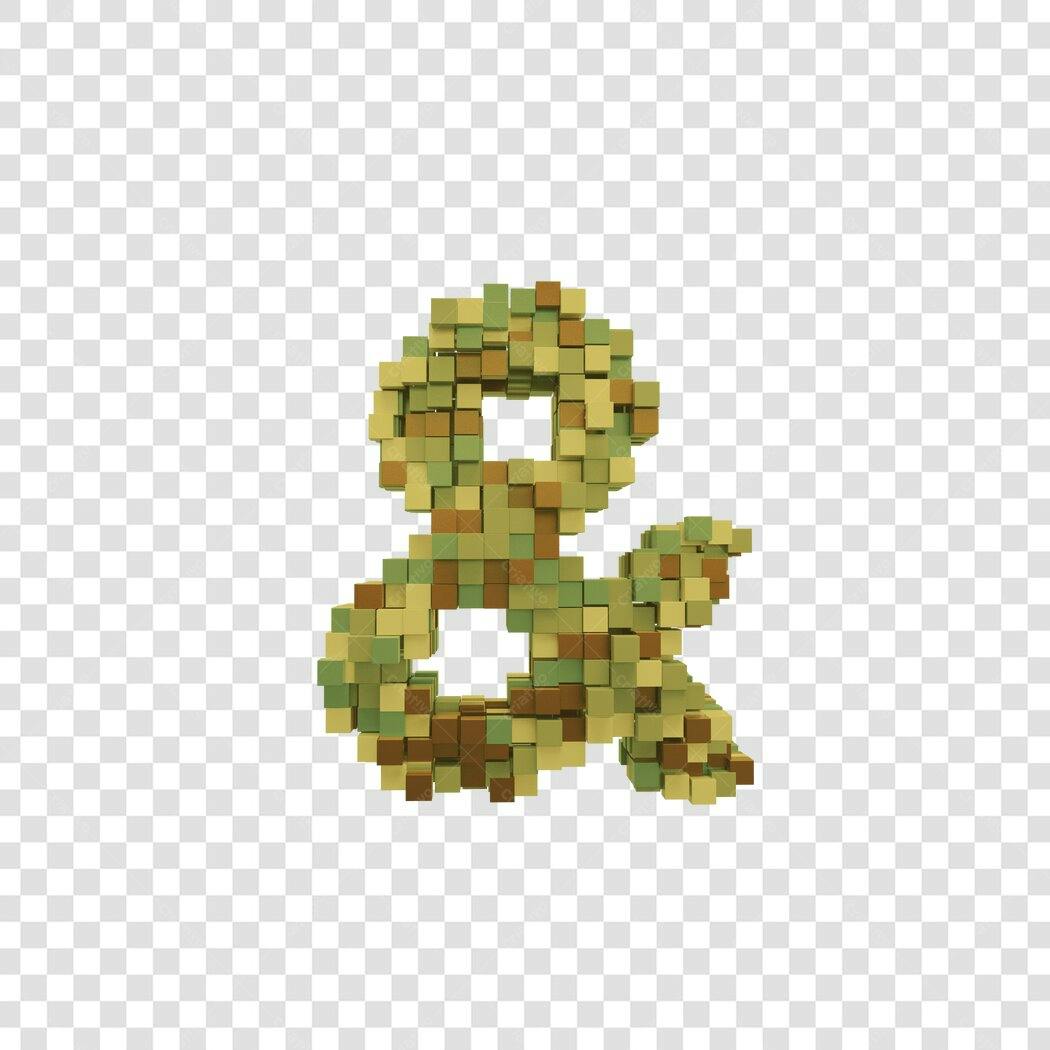 Logo Símbolo '&' Camuflado 3D PNG com fundo transparente