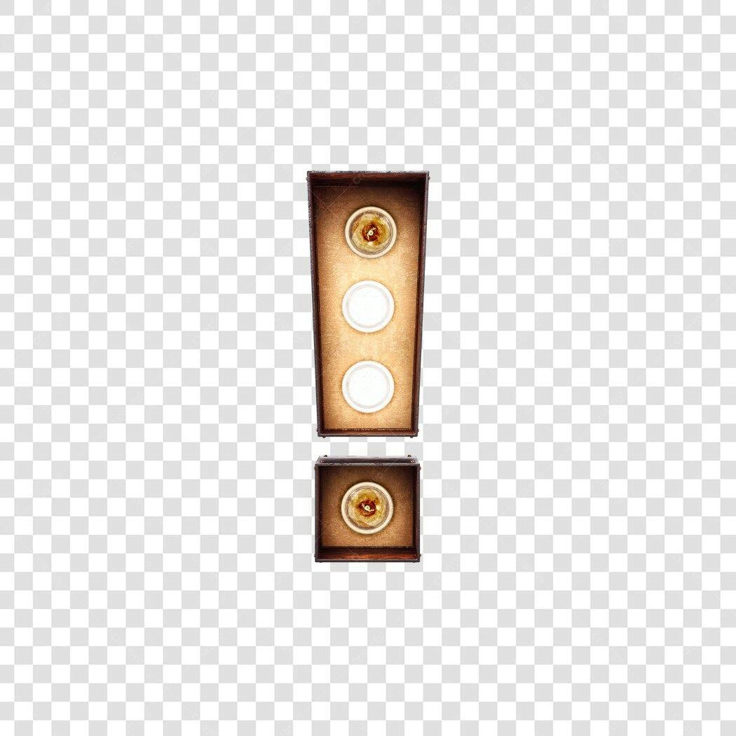 Símbolo de exclamação vintage em madeira PNG com fundo transparente