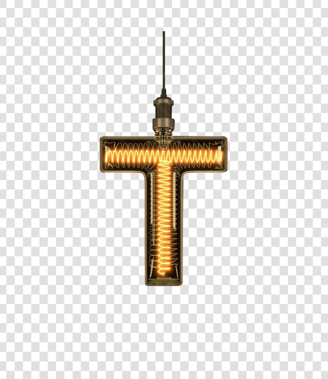 Logo Letra T Lâmpada Vintage PNG com fundo transparente