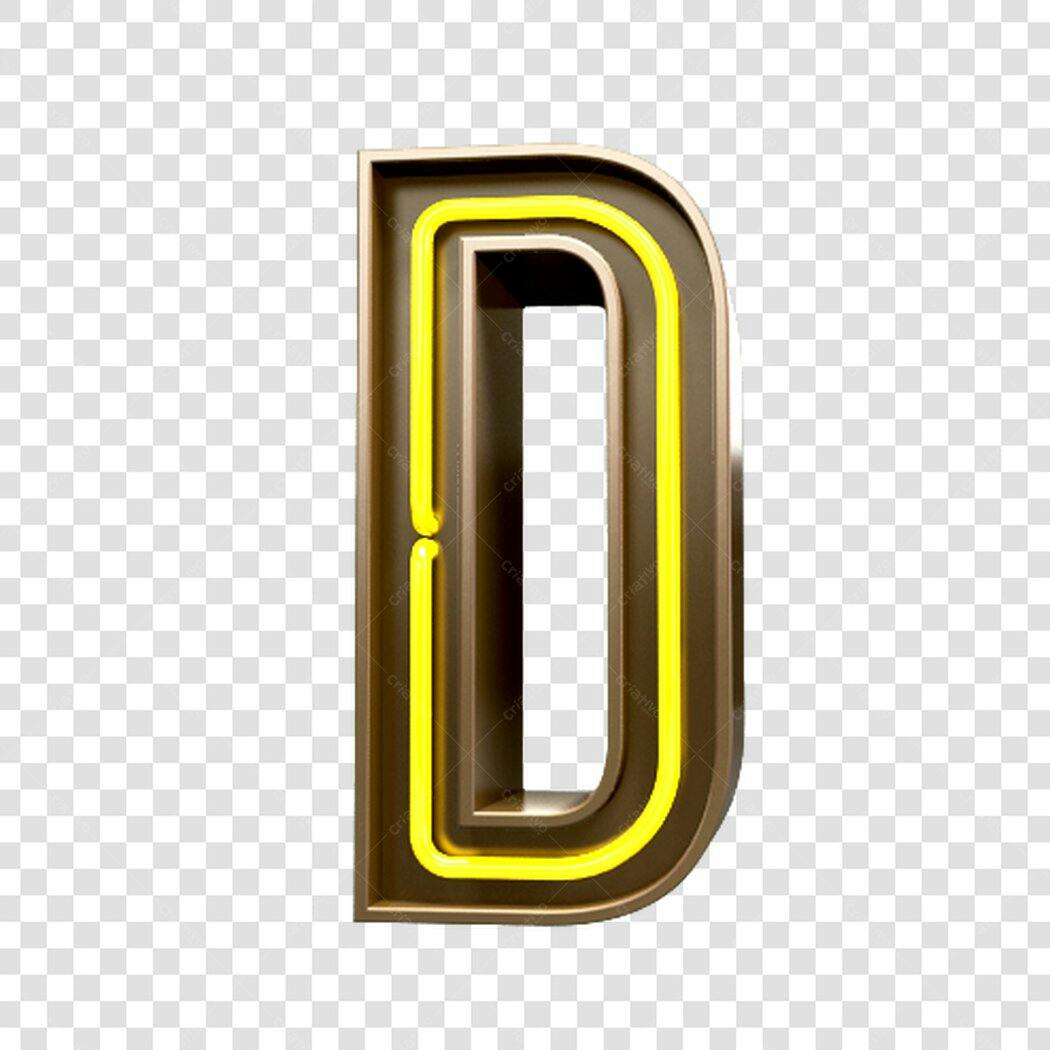 Logo Neon Letra D PNG com fundo transparente