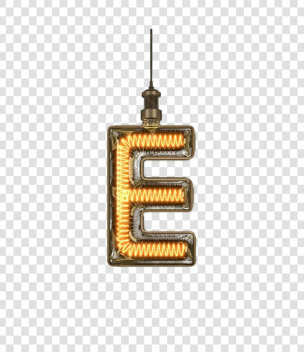 Logo Letra E estilo vintage PNG com fundo transparente