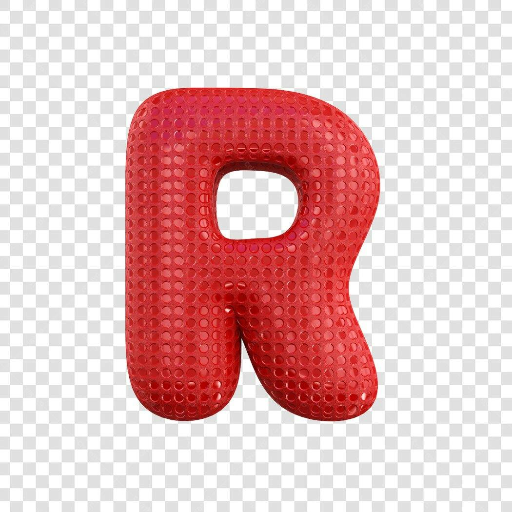 Letra R Vermelha PNG com fundo transparente