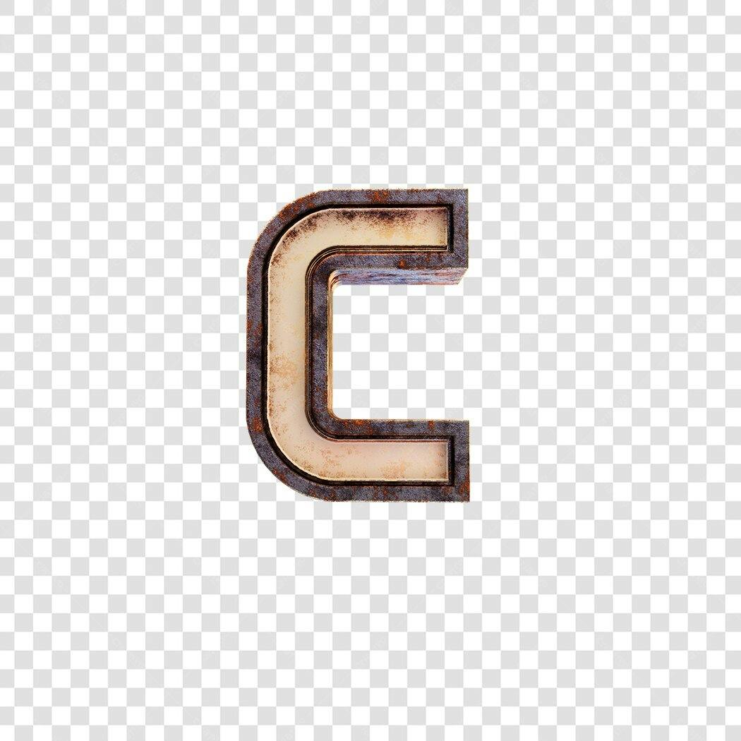 Logo Letra C enferrujada PNG com fundo transparente
