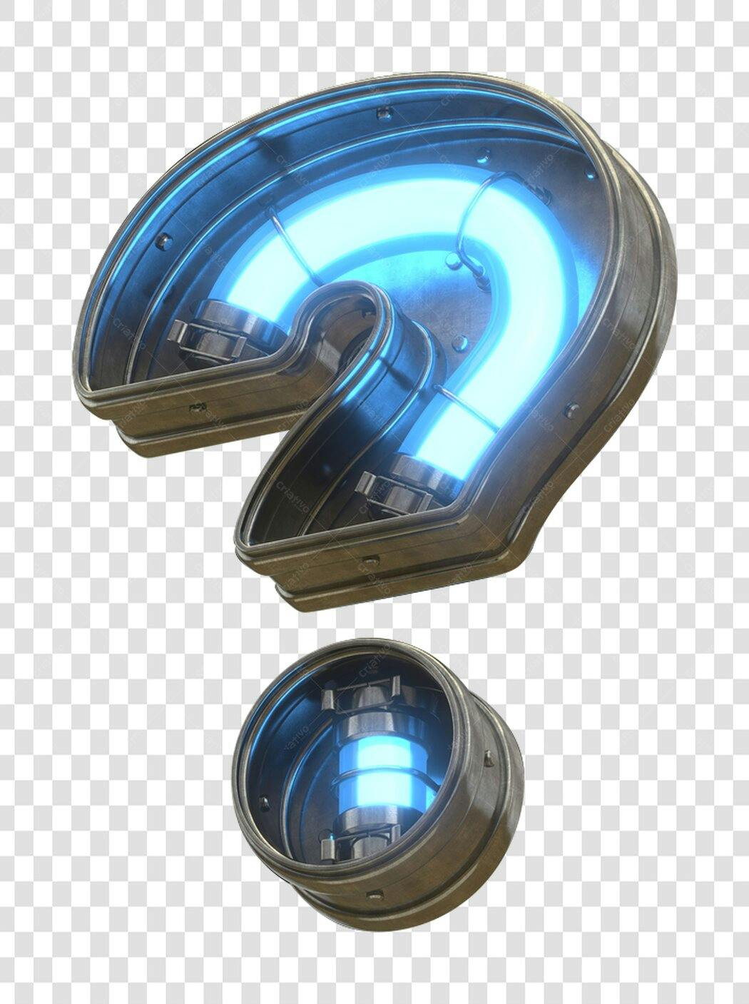 Logo PNG com fundo transparente Sinal de Interrogação Neon