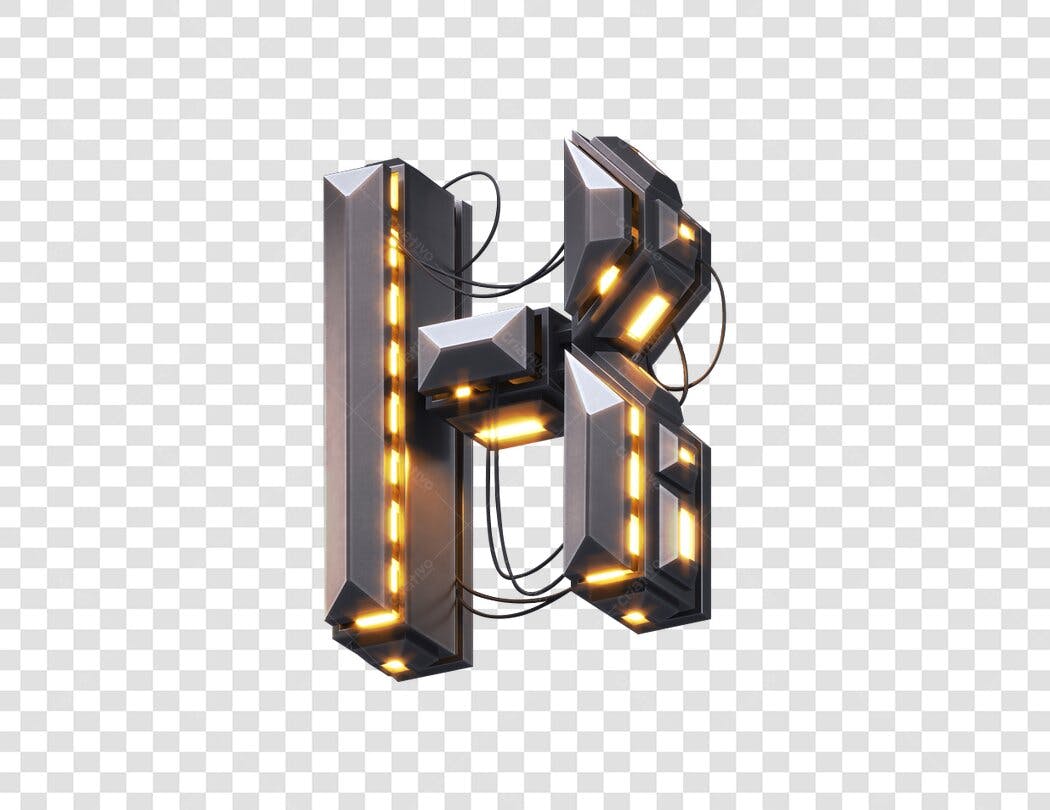 Logo Letra K Futurista com Luzes PNG com fundo transparente