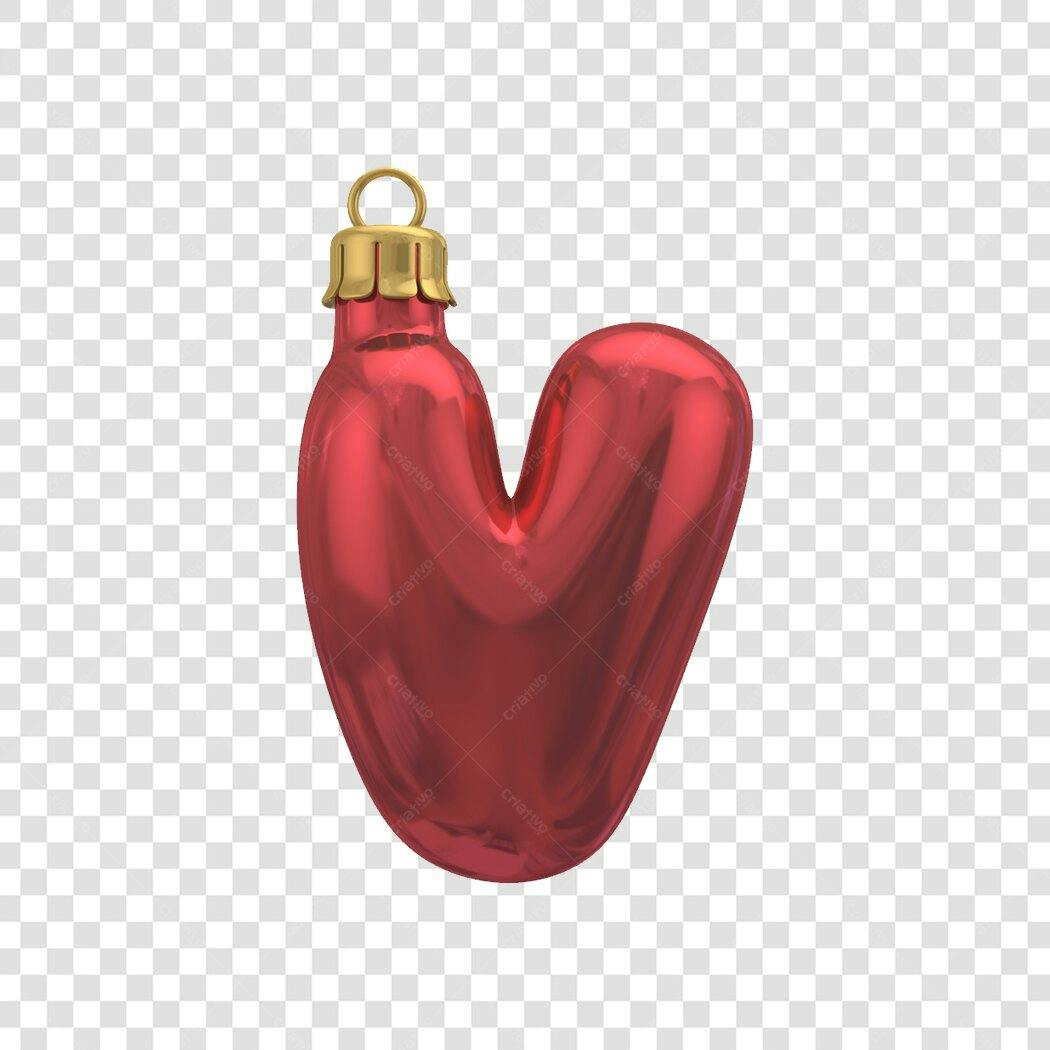 Decoração Árvore Natal Coração Vermelho PNG com fundo transparente