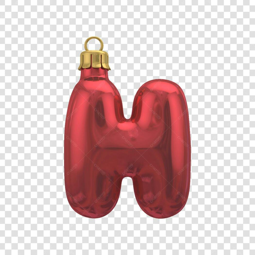 Decoração Natal Letra M Vermelha Ornamento PNG com fundo transparente